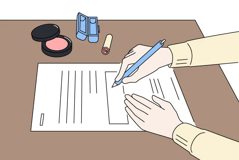 契約書にサインをする様子のイラスト