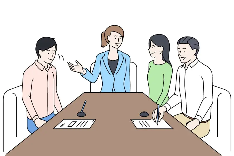 売買契約の様子のイラスト